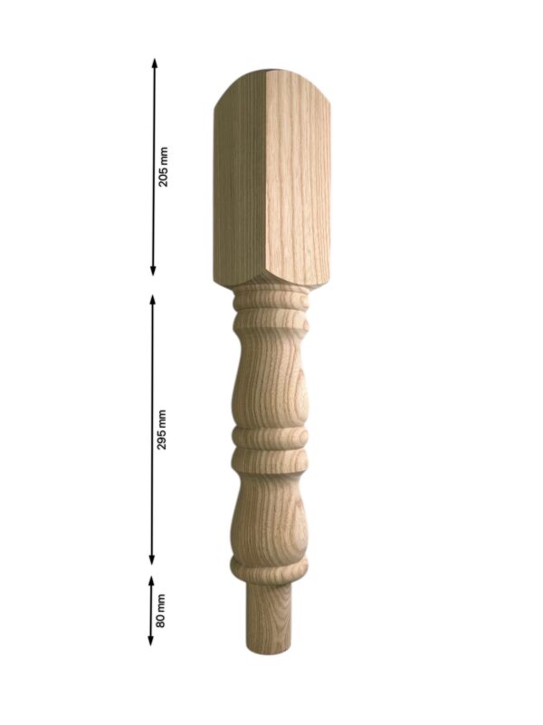 Ash Georgian Turned Pulpit Newel Post 90mm x 500mm - Image 2