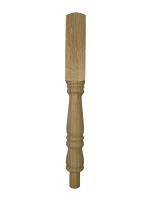 Oak Turned Georgian Block Newel Post 90mm x 710mm