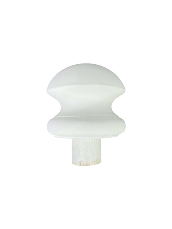 White Primed HALF Mushroom Newel Cap 90mm - Image 2