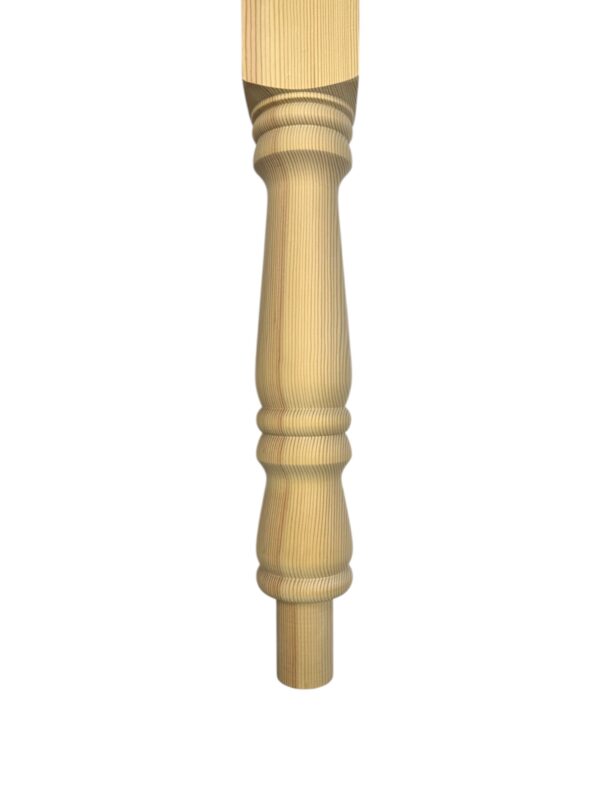Pine Turned Georgian Block Newel Post 90mm x 710mm - Image 2