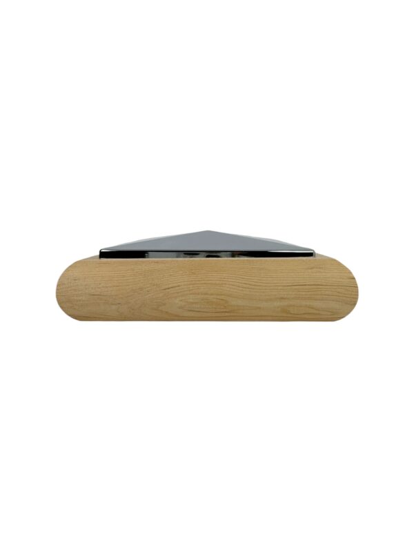 Unique Timber & Chrome Flat Newel Cap - In Various Timbers - Image 6