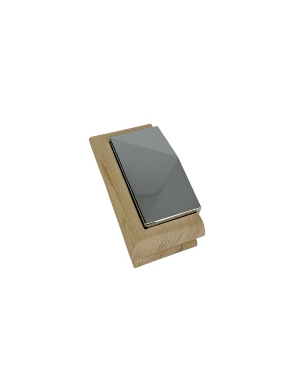 Unique HALF Timber & Chrome Pyramid Newel Cap - In Various Timbers - Image 6