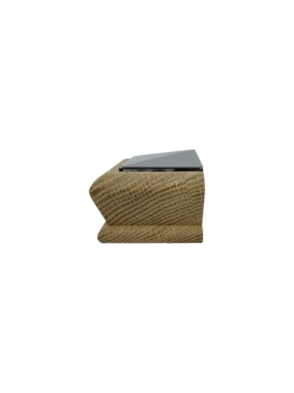 Unique HALF Timber & Chrome Pyramid Newel Cap - In Various Timbers - Image 4