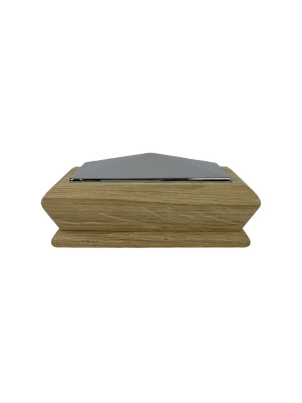 Unique HALF Timber & Chrome Pyramid Newel Cap - In Various Timbers - Image 5