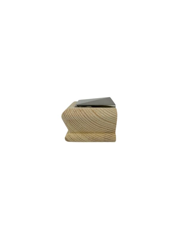 Unique HALF Timber & Brushed Pyramid Newel Cap - In Various Timbers - Image 10