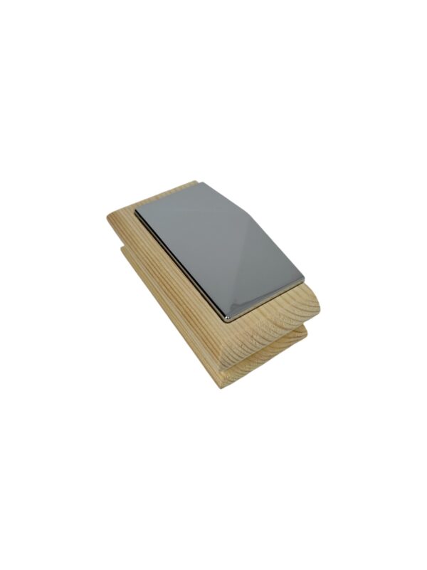 Unique HALF Timber & Chrome Pyramid Newel Cap - In Various Timbers - Image 9