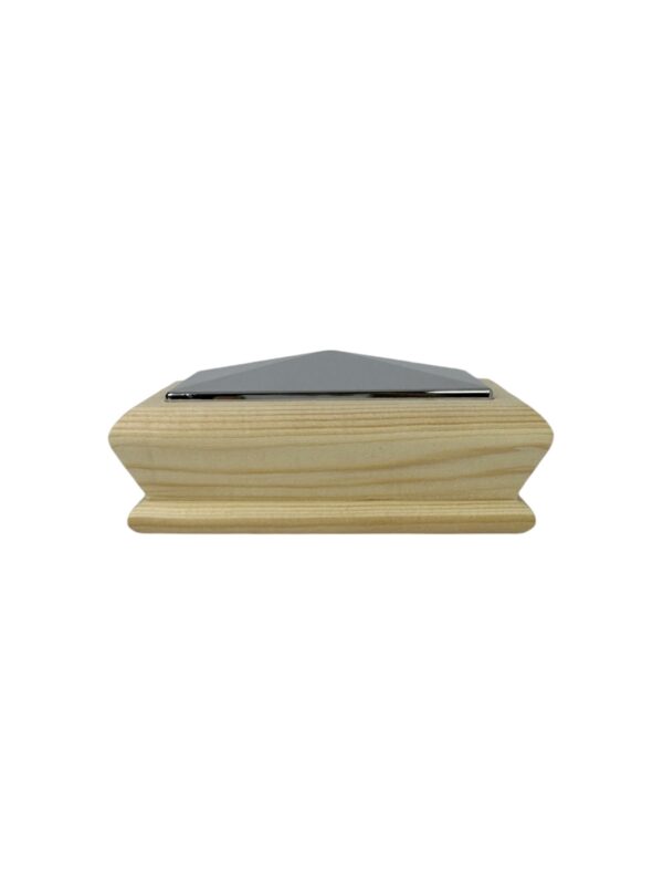 Unique HALF Timber & Chrome Pyramid Newel Cap - In Various Timbers - Image 11