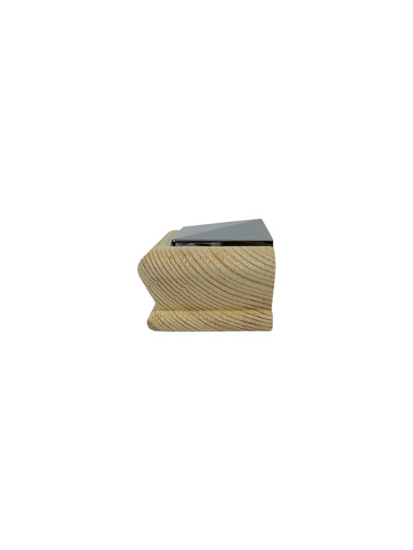 Unique HALF Timber & Chrome Pyramid Newel Cap - In Various Timbers - Image 10
