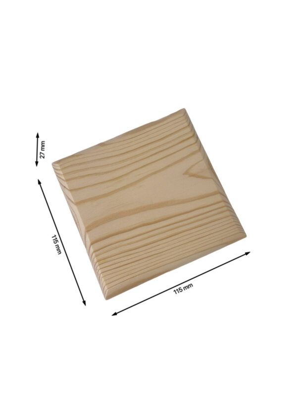 Pine Square Flat Newel Cap 90mm - Image 3