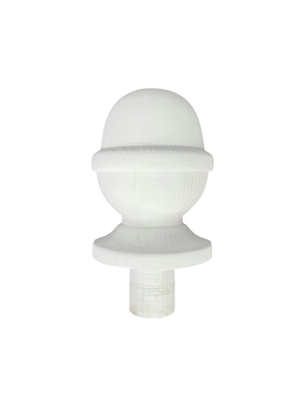White Primed HALF Acorn Newel Post Cap 90mm - Image 2