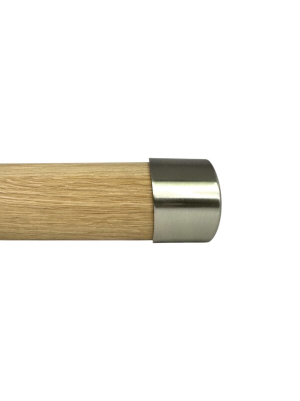 2.4m Mopstick Oak & Chrome or Brushed Nickel Wall Handrail Kit - Image 6