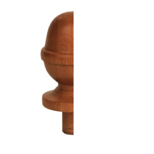 Oak HALF Acorn Newel Post Cap 90mm