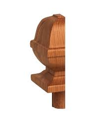 Oak HALF Square Acorn Newel Post Cap 90mm