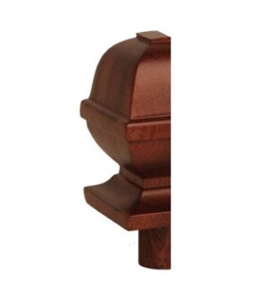Sapele HALF Square Acorn Newel Cap 90mm
