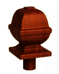 Sapele Square Acorn Newel Cap 90mm