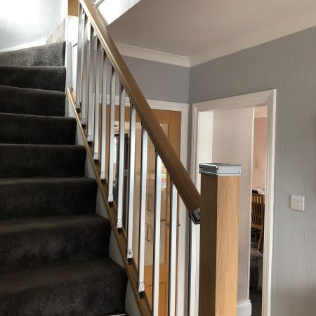 Oak and Chrome Solution Stair Parts