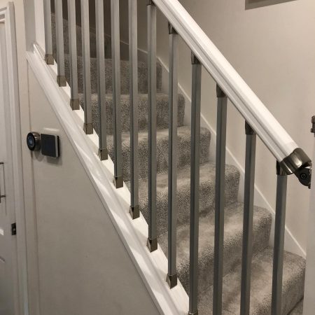 White Balustrade Brushed Solution Stair Parts