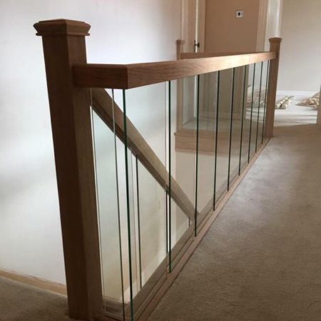 Oak Balustrade Solution Glass Panels