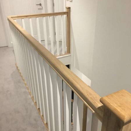 Oak Balustrade with White Spindles