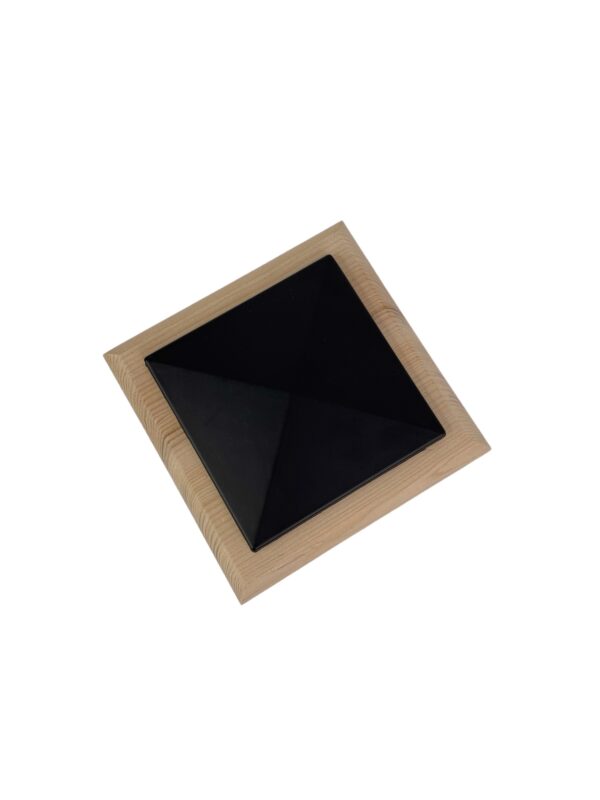 Unique Timber & Black Pyramid Newel Cap - In Various Timbers - Image 3