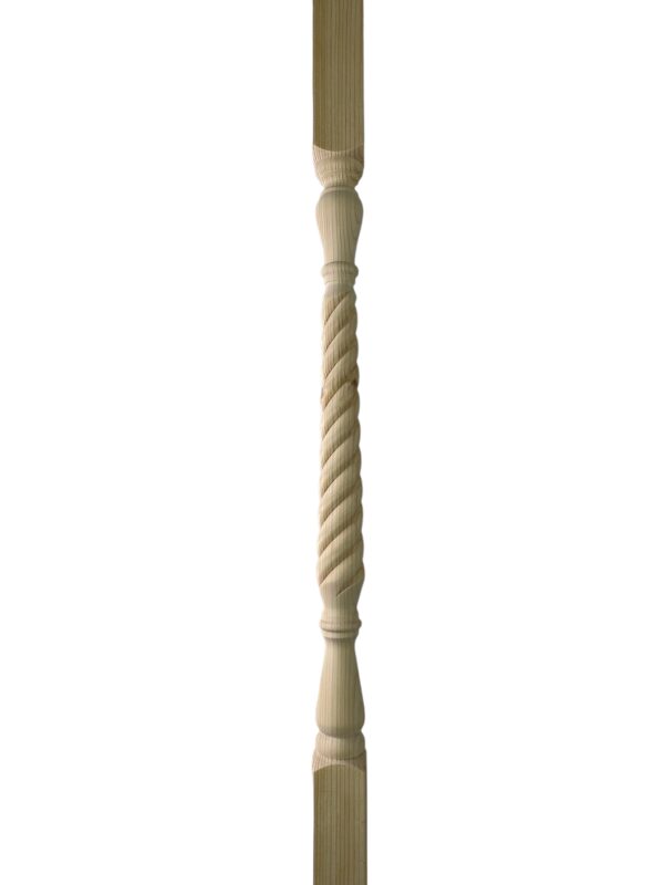 Pine Barley Twist Stair Spindle 41mmx1100mm - Image 2