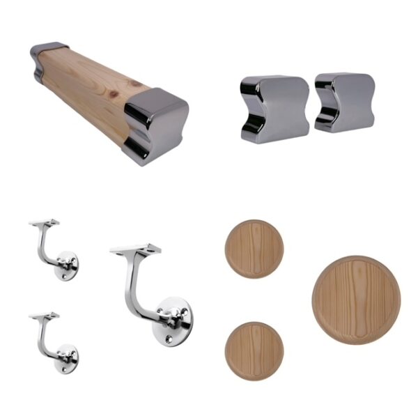 pine chrome wall handrail kit