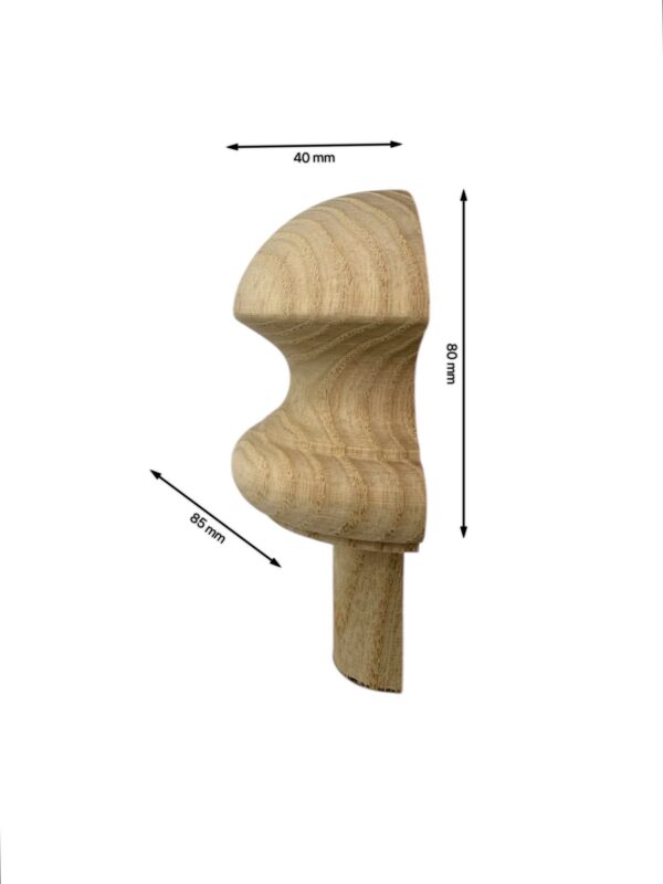 Ash HALF Mushroom Newel Cap 90mm - Image 2