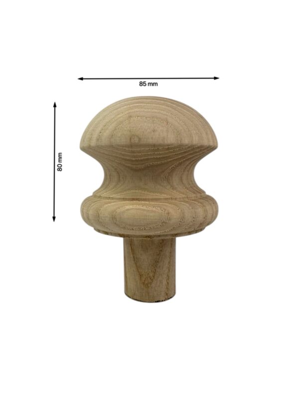 Ash Mushroom Newel Cap 90mm - Image 3