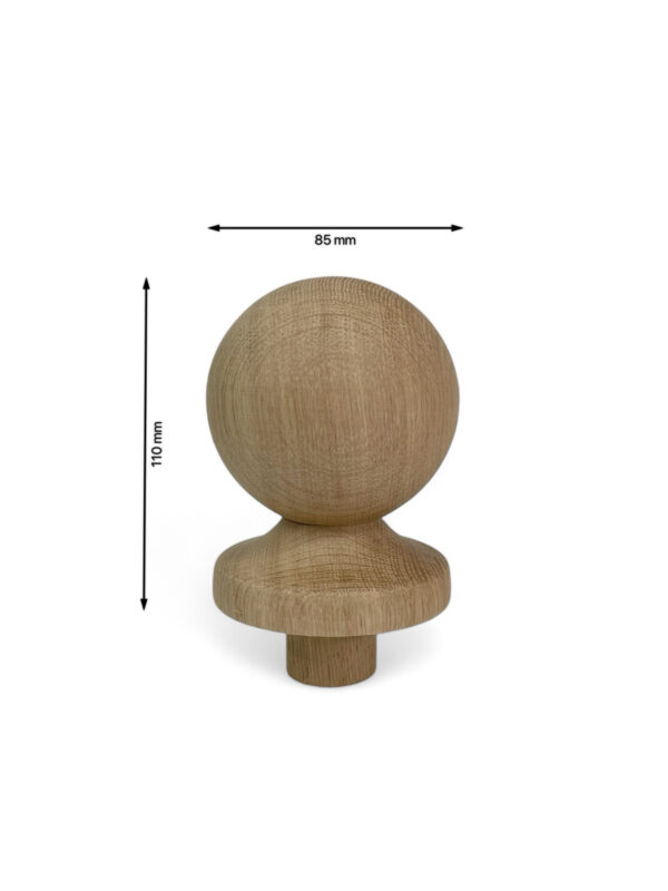 Oak Ball Newel Cap 90mm - Image 3