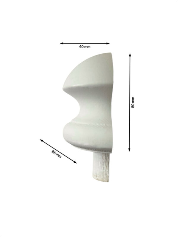 White Primed HALF Mushroom Newel Cap 90mm - Image 3