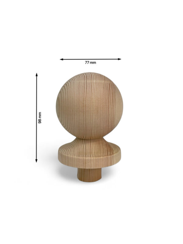 Pine Ball Newel Cap 83mm - Image 3