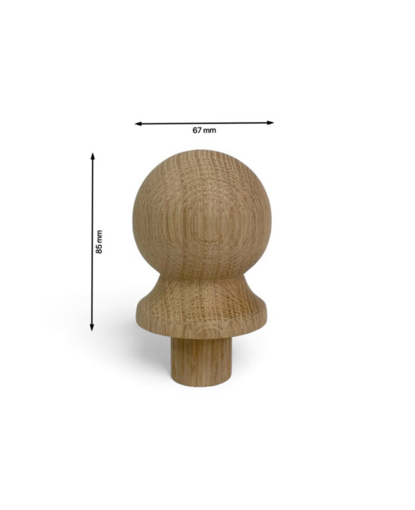 Oak Ball Newel Cap 70mm - Image 3