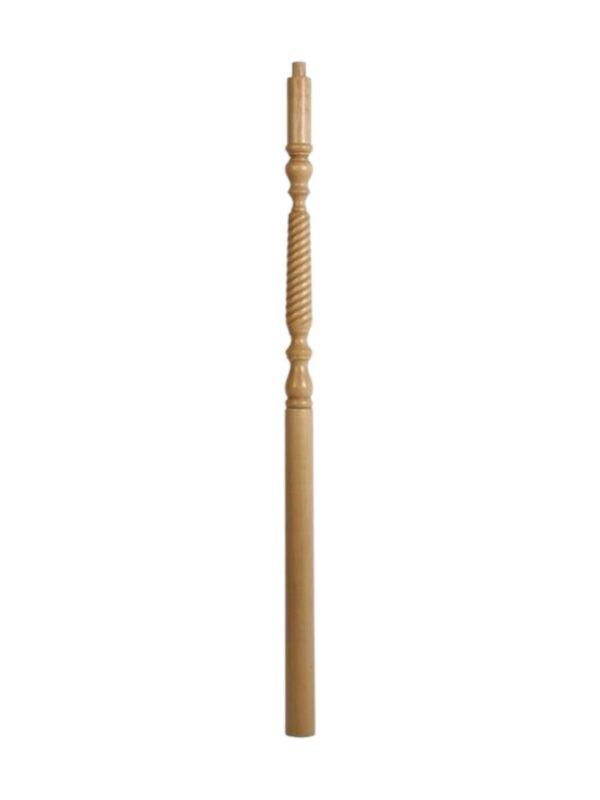 Pine Barley Twist Volute Newel Post