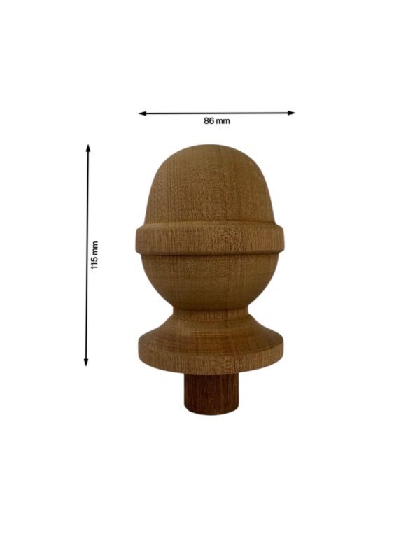 Sapele Acorn Newel Cap 90mm - Image 2