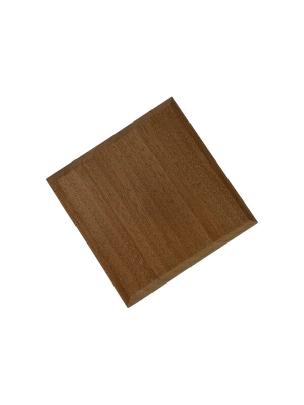 Sapele Square Flat Newel Cap 90mm - Image 2
