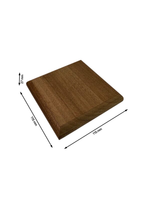 Sapele Square Flat Newel Cap 90mm - Image 4