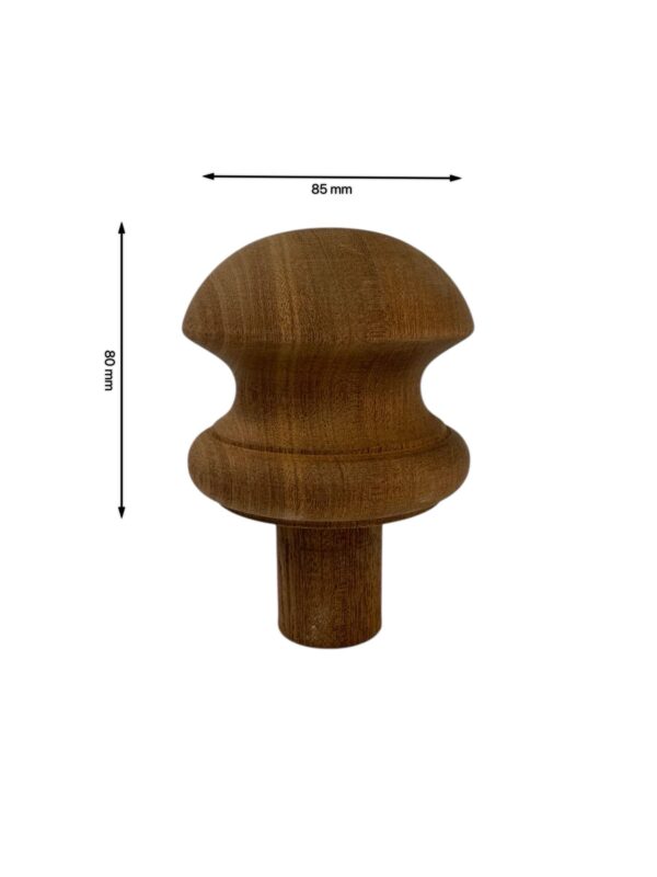 Sapele Mushroom Newel Cap 90mm - Image 2