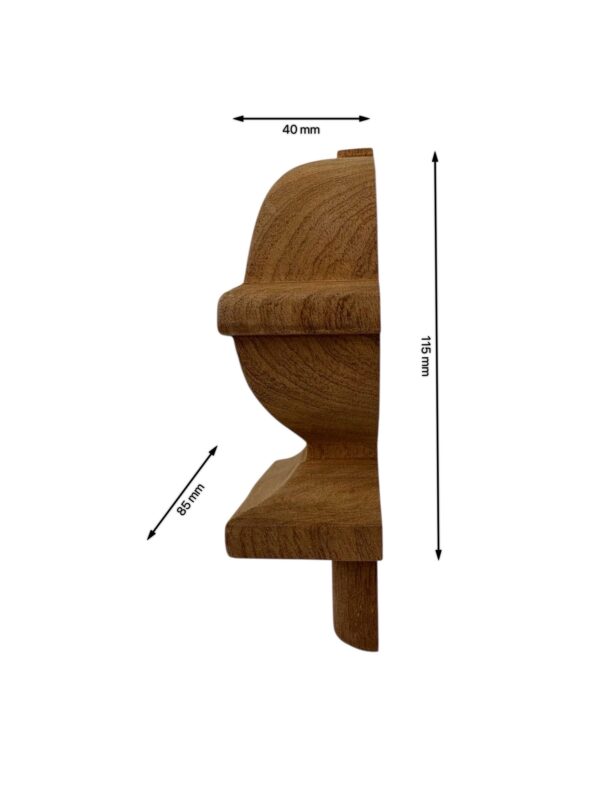 Sapele HALF Square Acorn Newel Cap 90mm - Image 2
