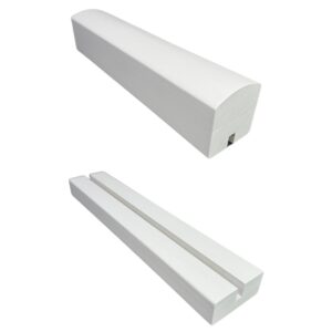 White Primed Modern Handrails and Baserails - For Metal Spindles