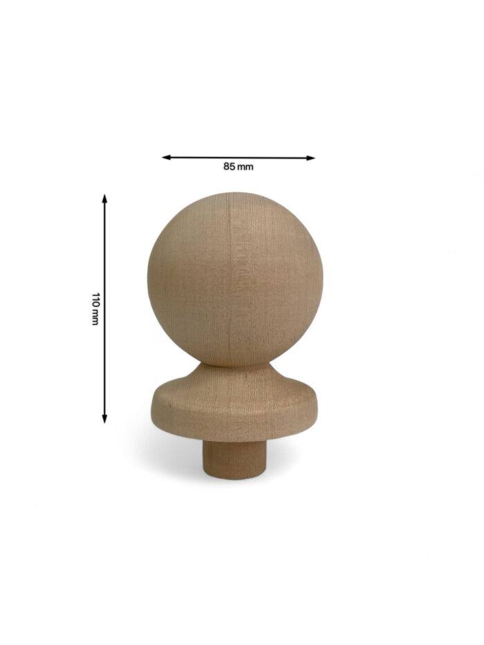 Hemlock Ball Newel Cap 90mm - Image 3