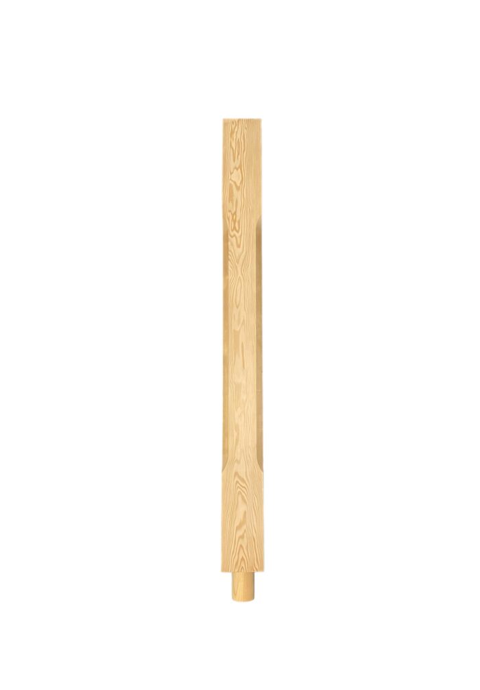 Hemlock HALF Stop Chamfer Spigot Newel Post 90mm x 1000mm