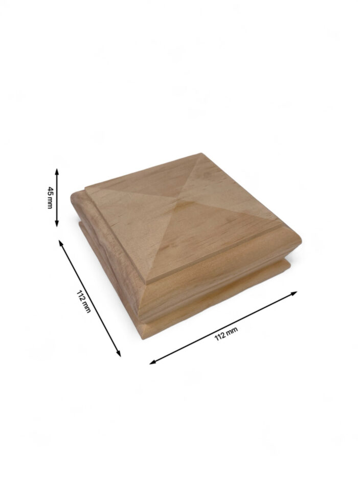 Pine Square Pyramid Newel Cap 83mm - Image 5