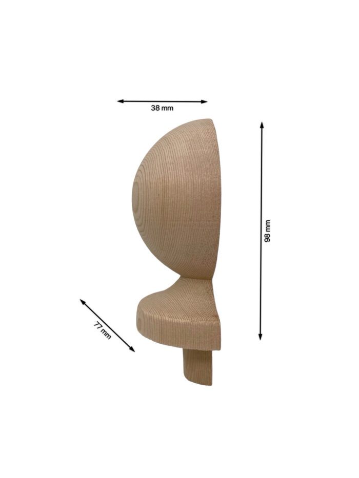 Hemlock HALF Ball Newel Cap 83mm - Image 2
