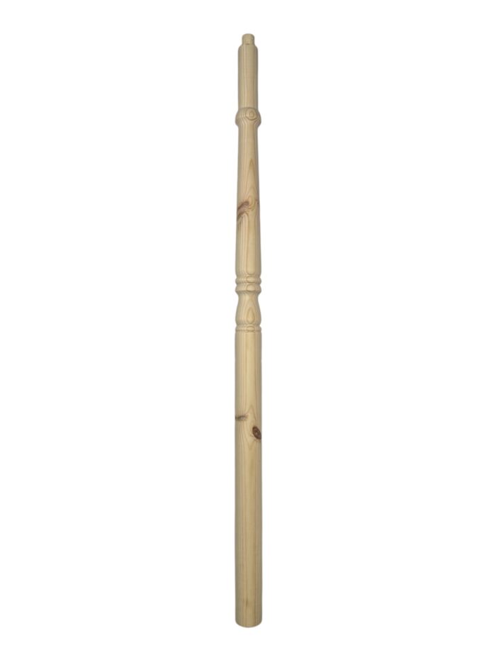 Pine Turned Georgian Volute Newel Post
