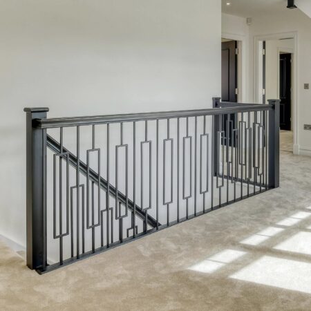 Black metal stair spindles