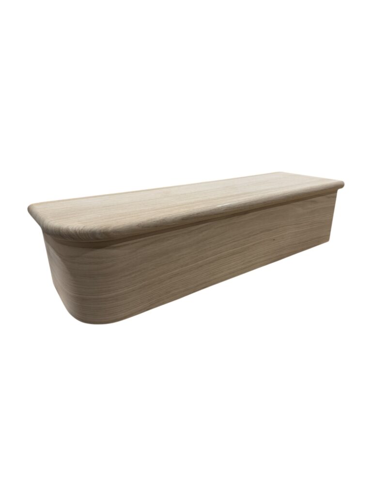 Oak Bullnose Tread Left Hand - ShawStairsLtd - Complete Bullnose Tread