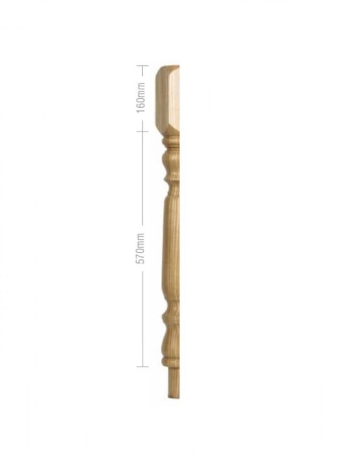 Pine Oxford HALF Newel Post 90mm x 730mm - Image 2