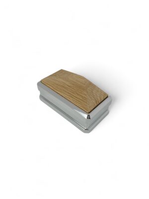 Solution HALF Chrome Newel Cap - In Various Timbers