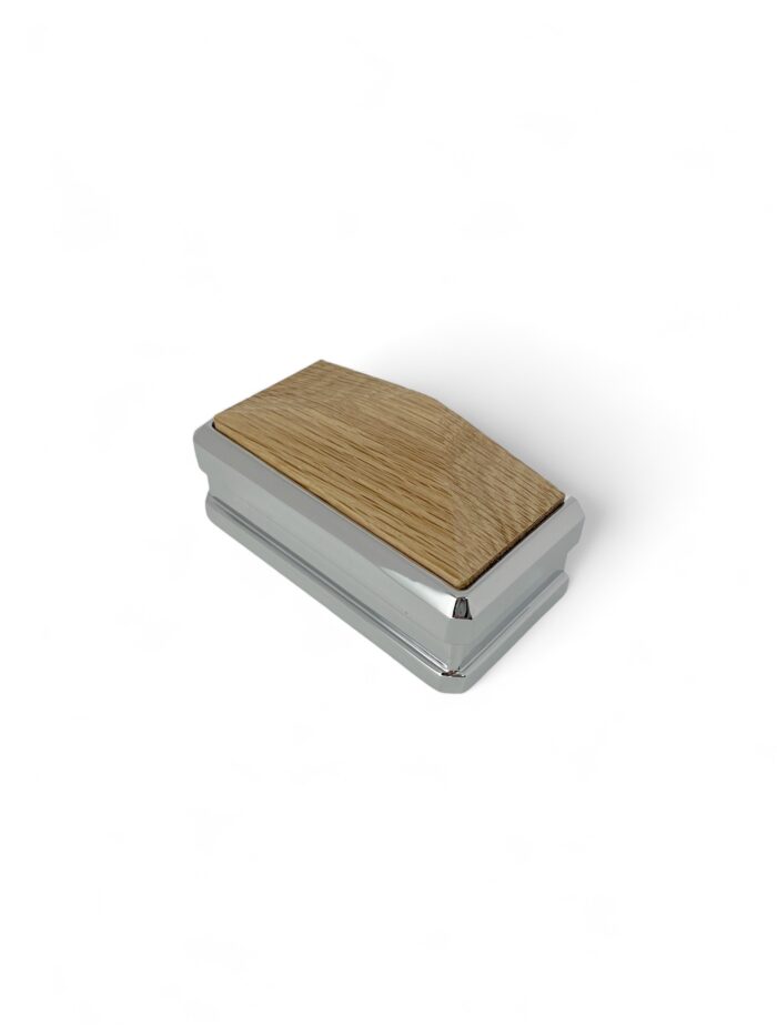 Solution HALF Chrome Newel Cap - In Various Timbers