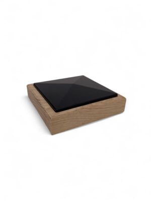 Unique Timber and Black Newel Cap - In Various Timbers